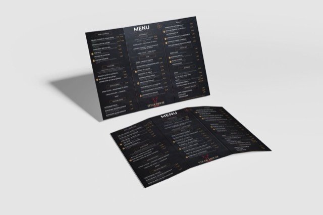 Steak House : menu